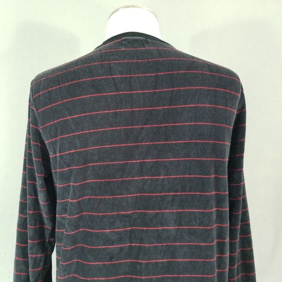 Macy's Men's Store velour sweater men's medium black long sleeve vintage 1980s - Picture 8 of 11